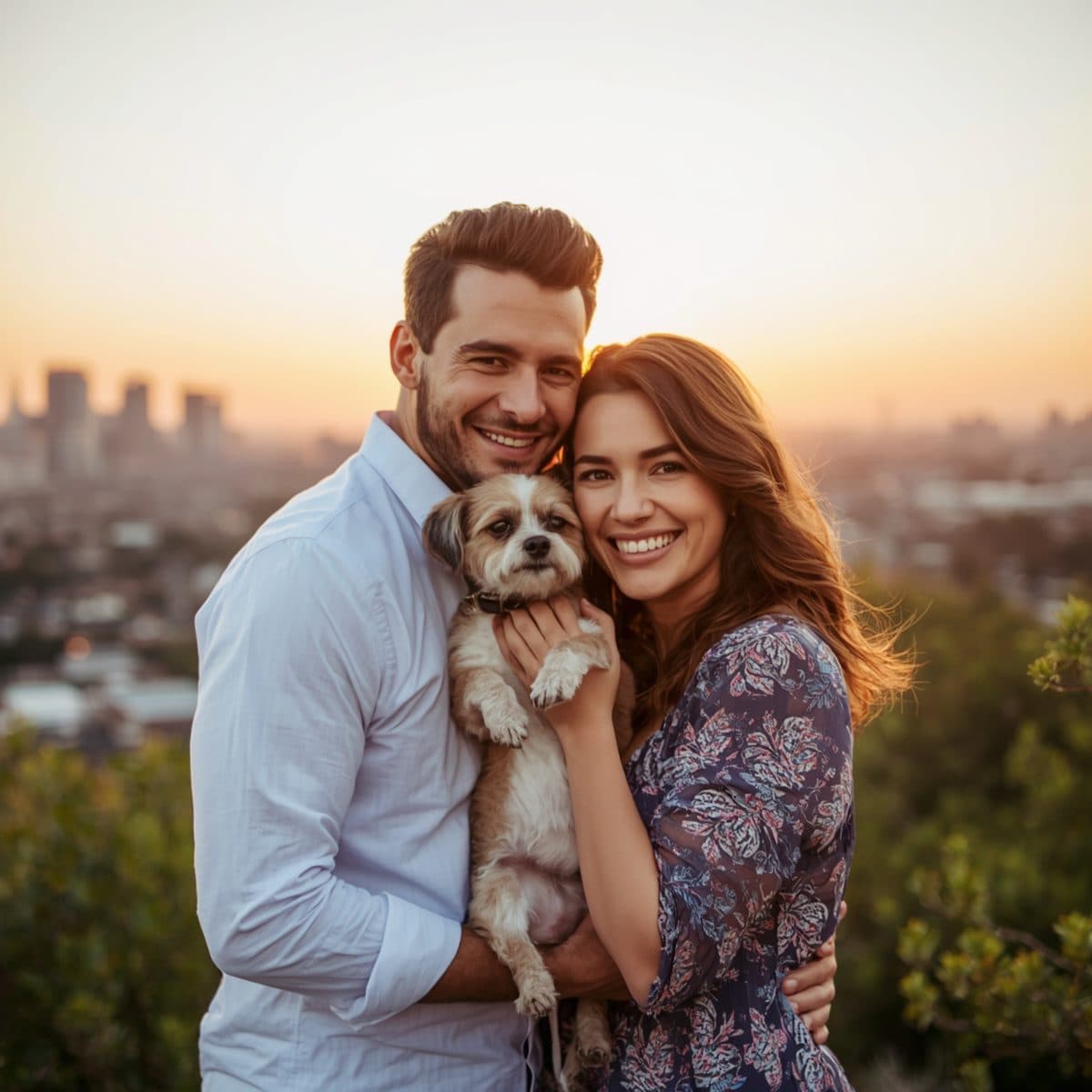 Pareja joven disfrutando su futuro financiero seguro